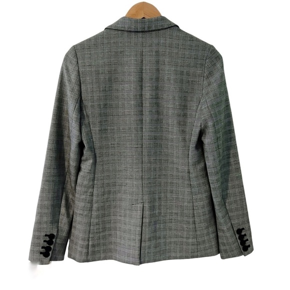 GAP Black Single Button Classic Fit Blazer in Glen Plaid - Picture 3 of 10